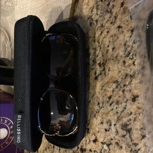 Sunglasses, brown with gold trim